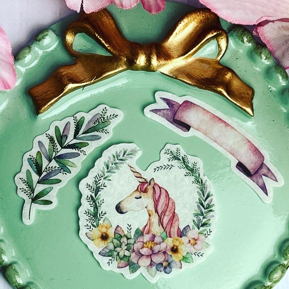 Dreamy Fairytale, Pastel Unicorns Adorned With Flowers, 40 Stickers, 1 Repeat - Picture 13 of 13